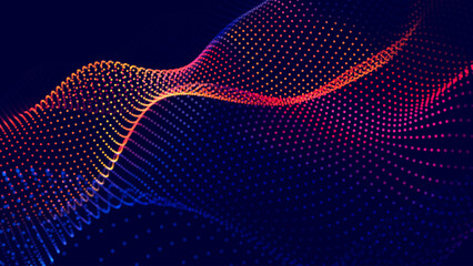 Aufkleber - Cyber Big Data Flow Particles Bokeh. Digital Neural Network. Concept of AI Artificial Intelligence Technology Machine Deep Learning. Digital Communication. Science Technology Presentation Vector.