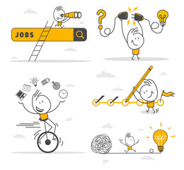  Collection of scenes featuring men and women involved in business activities. Business Concept illustrations. Mega set.