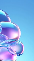 Poster - metaballs, liquid blobs, and soap bubbles rendered as a 3d rendering.
