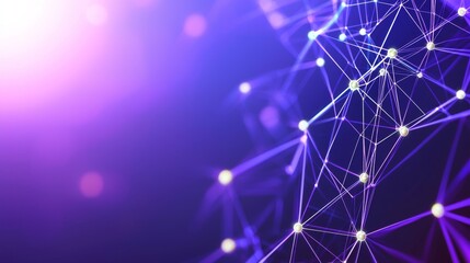 Poster - three-dimensional rendering of an abstract digital network connection on a blue background