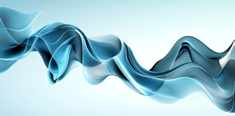 Poster - Navy blue colors flow in a wave of abstract brush paint, isolated on white