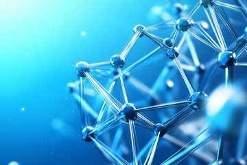 Poster - Wireless communication network with dots on space background. Abstract visual image, internet of things.
