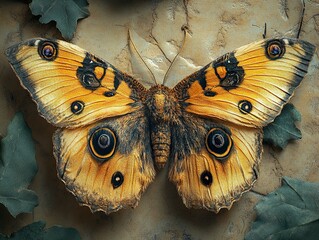 Wall Mural - Close-up of a Beautiful Butterfly with Intricate Wings