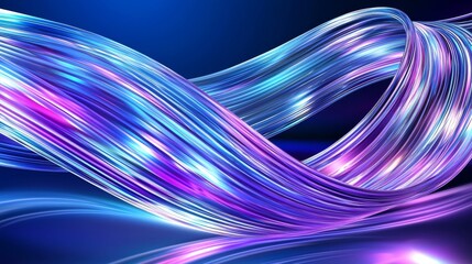 Wall Mural - Abstract neon background with ultra violet rays, blue, pink, and space and time strings, cyber network data and speed of light.