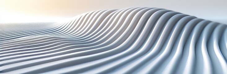 Poster - in white panorama and silver are light patterns gray with metal textures on the floor wall soft tech