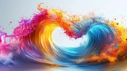 Sticker - Colorful Abstract Wave Artwork