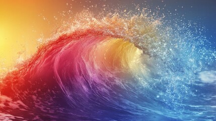 Poster - Spectacular Rainbow-Colored Ocean Wave