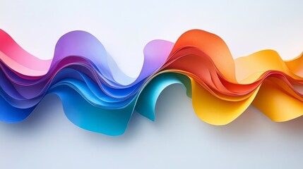 Wall Mural - Colorful Paper Waves