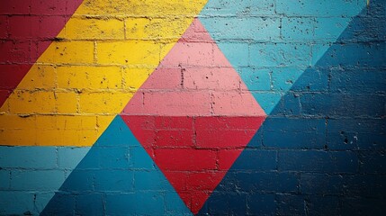 Sticker - Geometric Street Art on Brick Wall