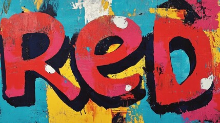 Colorful Graffiti Art Featuring Bold Word 