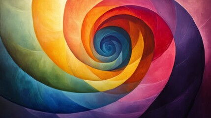 Sticker - Colorful Spiral Abstract Painting