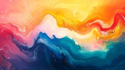 Wall Mural - Abstract Colorful Fluid Art