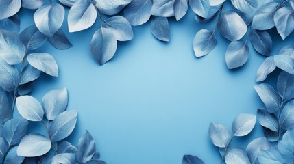 Canvas Print - Blue Leaves Background