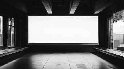 Sticker - Blank Cinema Screen in Modern Theater Interior