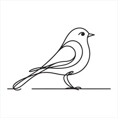 single one line bird silhouette on white background
