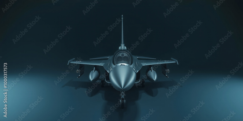 Jet Front Conceptual representation of the frontal view of a modern dark fighter ...
