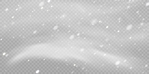 Poster - Vector texture Cold winter wind with snow. On a transparent background. Christmas effect of cold snow, blizzard.	