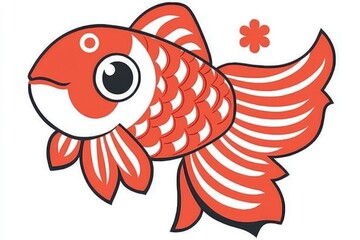 Poster - Colorful Koi Fish Illustration