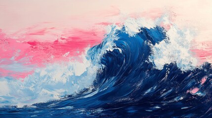 Sticker - Abstract Ocean Wave Painting