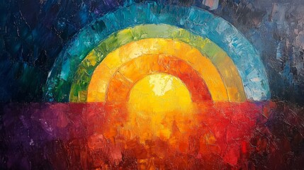 Wall Mural - Abstract Rainbow Painting