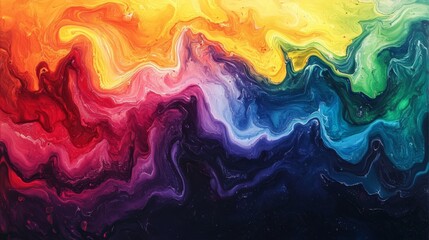 Wall Mural - Abstract Colorful Fluid Art