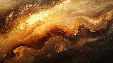 Poster - Golden Cosmic Swirl