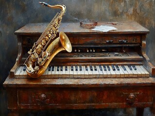 Poster - Saxophone and Piano: A Musical Still Life