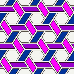 Wall Mural - Hexagonal seamless pattern. Mosaic tiles. Honeycomb surface print. Wicker background. Flooring image. Vector ornament. Geometric abstract. Geometrical wallpaper.