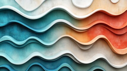 Canvas Print - Colorful abstract wave patterns