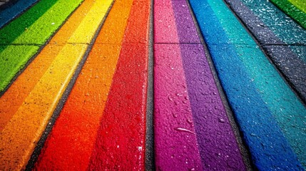 Wall Mural - Rainbow sidewalk art