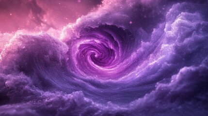 Canvas Print - Mystical Purple Vortex in Cosmic Nebula