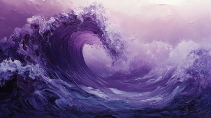 Abstract Purple Ocean Wave