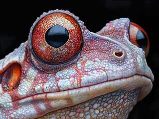 Wall Mural - Close-up of a Frog's Eye: A Macro Look at Nature's Beauty