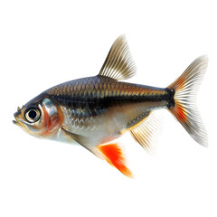 Poster - High-resolution image of a vibrant fish with detailed scales and fins, isolated on a transparent background, perfect for various design projects
