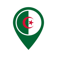 Wall Mural - Algeria flag location icon