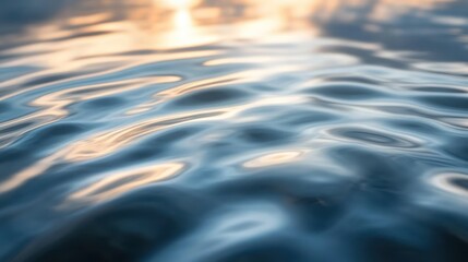 Poster - Abstract Water Surface with Reflected Sunset Light