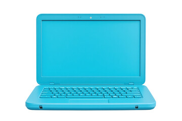 Poster - Blue laptop with closed lid isolated on transparent background.