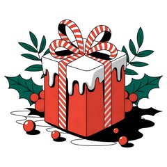 Canvas Print - christmas gift box illustration