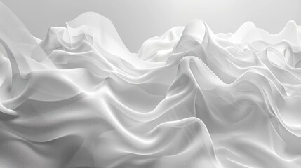 Wall Mural - Serene Swirls: Abstract White Wave Background