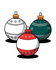 Sticker - christmas balls illustration