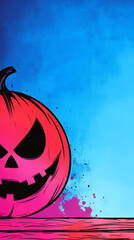 Poster - A spooky Halloween pumpkin with a mischievous grin.