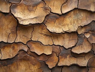 Sticker - Close-Up Texture of Cracked Tree Bark - Nature Photography