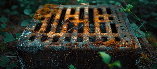 Abandoned Rusty Grill Outdoor Square Composition Shot