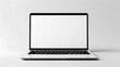 © Team - Realistic laptop mockup with a blank white screen, minimalistic design on a neutral background, perfect for presentations, web design, and branding concepts.
