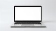 © Team - Realistic laptop mockup with a blank white screen, minimalistic design on a neutral background, perfect for presentations, web design, and branding concepts.