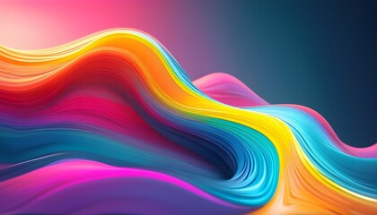 Wall Mural - Vibrant Abstract Waves of Generative AI Colors in Motion