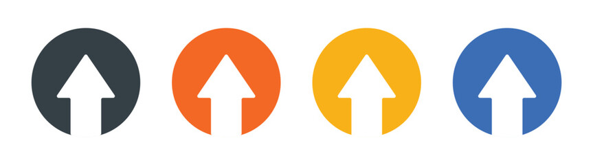 vector up arrow icon set in multiple color