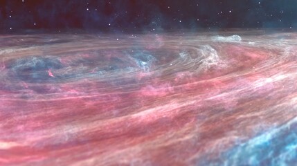 Wall Mural - A swirling nebula with pink, blue, and white colors, and a scattering of stars.