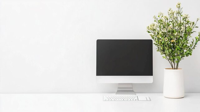 A computer monitor on solid white background, single object