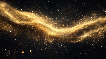 Wall Mural - golden dust swirls magically in the air against a dark backdrop, creating a festive atmosphere perfe